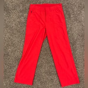 Athleta Tribeca Utility Crop Pant. Size 6. Color Hibiscus Red.